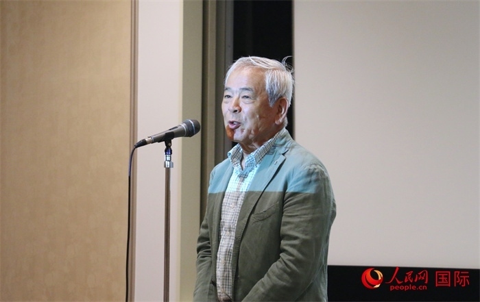 展覽名譽(yù)顧問、日本前文化廳長官青柳正規(guī)致辭。（人民網(wǎng) 許可攝）