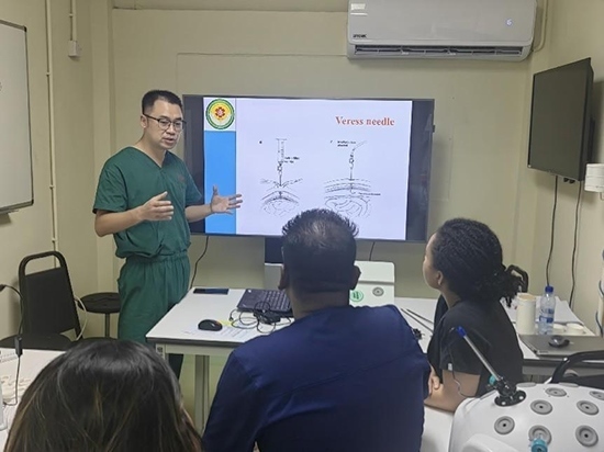 培訓(xùn)現(xiàn)場。第18期援圭亞那醫(yī)療隊(duì)供圖