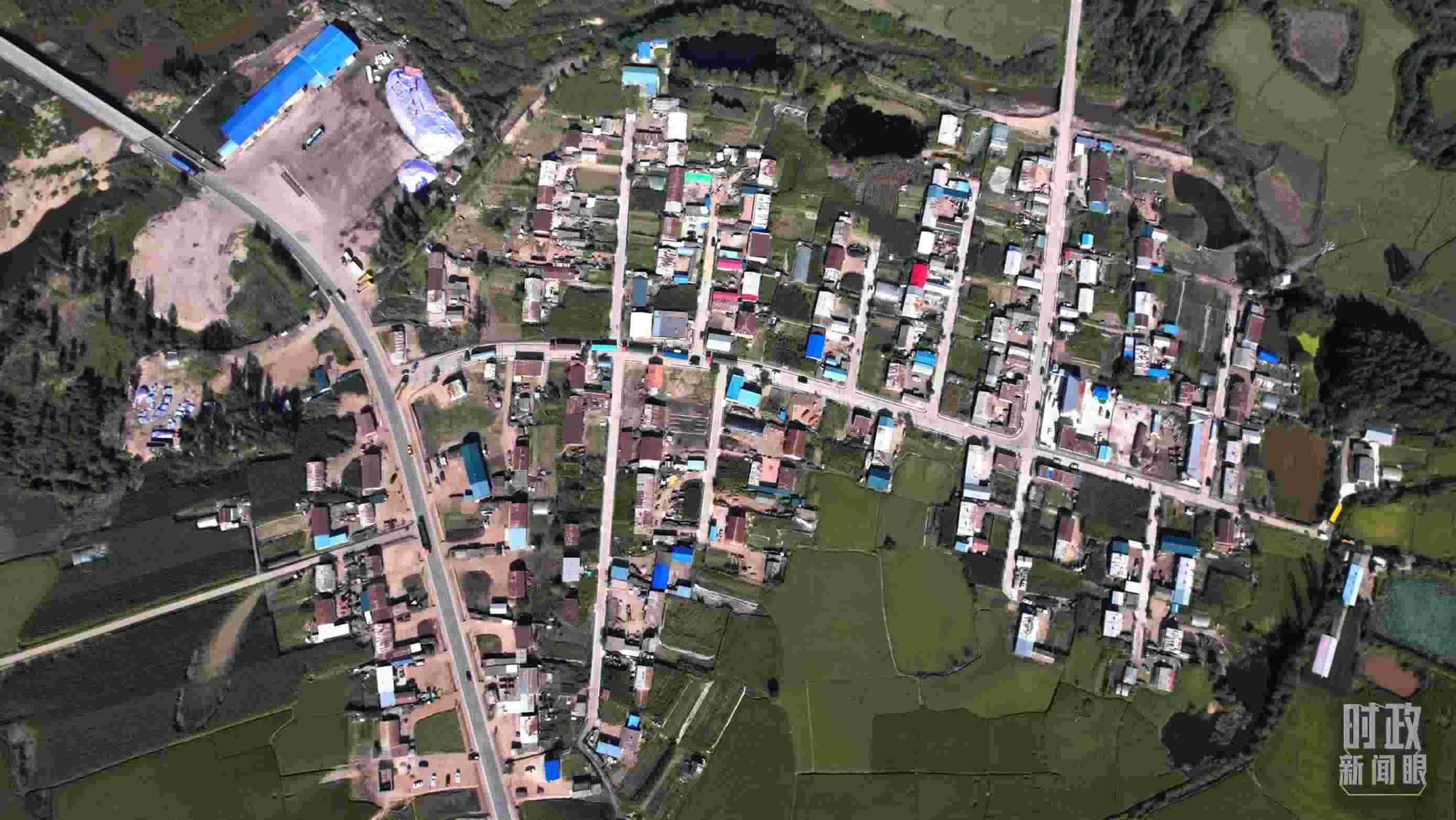 △9月7日，龍王廟村航拍。（總臺國廣記者李晉拍攝）