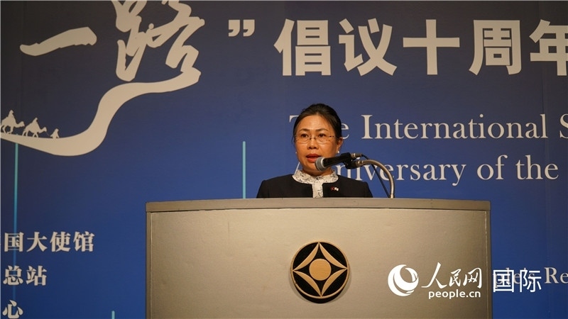 老撾駐日大使安拉萬發(fā)言。人民網(wǎng) 蔣曉辰攝