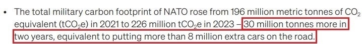 看看北約的“碳足跡”，就知道西方的氣候承諾有多扯