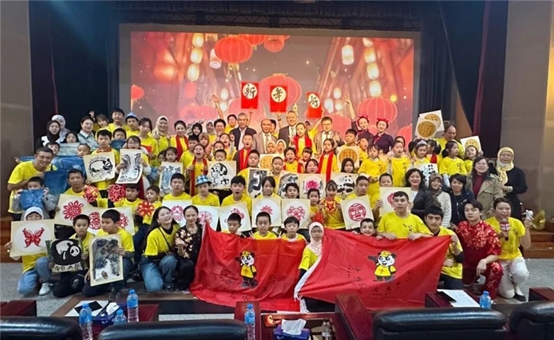 圖為2023“中華文化大樂園—埃及開羅營”閉幕式活動現(xiàn)場。主辦方供圖