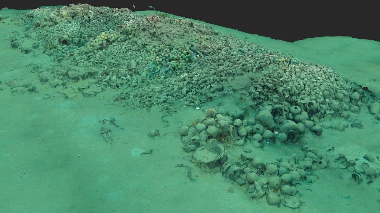 南海西北陸坡一號(hào)沉船遺址核心區(qū)三維圖。國(guó)家文物局供圖
