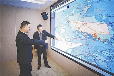 圖③：法官為涉案船舶尋找安全的錨泊地點。