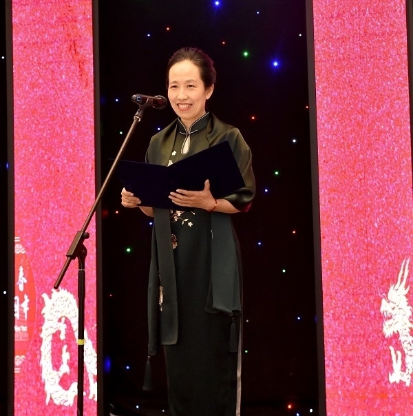 中國(guó)駐阿拉木圖總領(lǐng)事蔣薇致辭。中國(guó)駐阿拉木圖總領(lǐng)館供圖