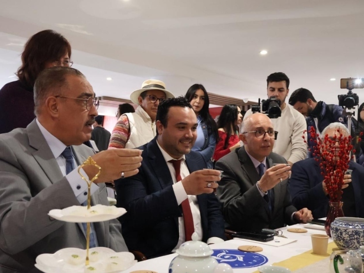 觀眾興致勃勃地體驗(yàn)茶藝。陳芷珊攝