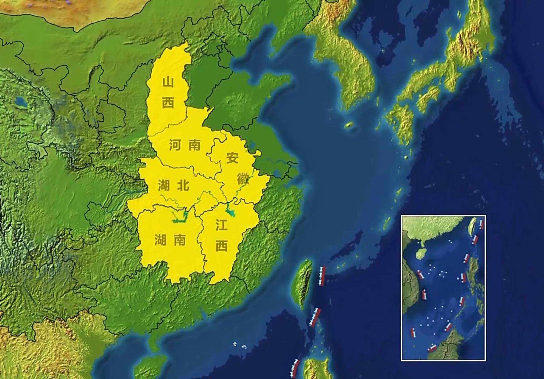 △中部地區(qū)包括晉皖贛豫鄂湘6省。