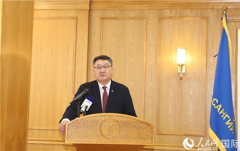 扎布赫楞部長(zhǎng)致辭。人民網(wǎng)記者 霍文攝