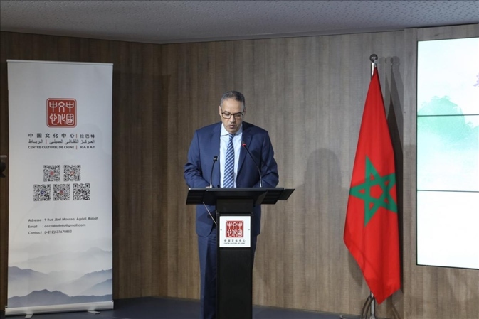 摩洛哥青年、文化和新聞部秘書長邁斯歐迪致辭，摩洛哥中國文化中心供圖