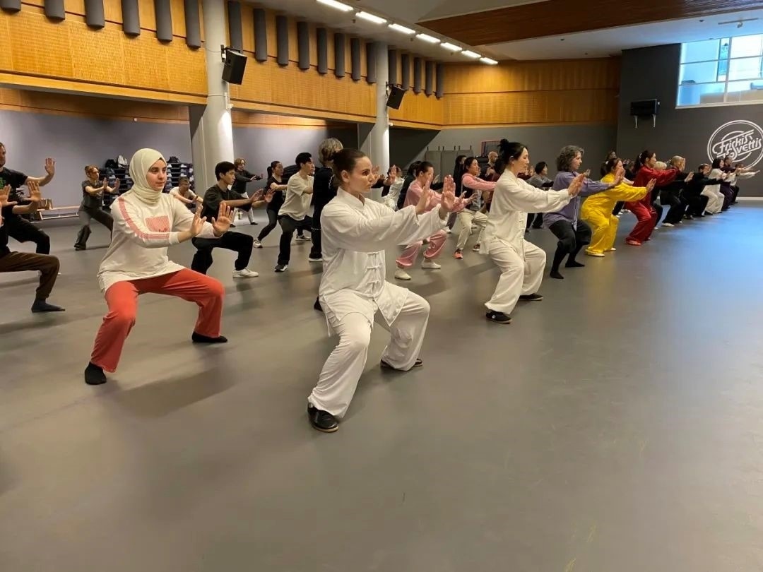 培訓班學員學習太極拳。斯德哥爾摩中國文化中心供圖