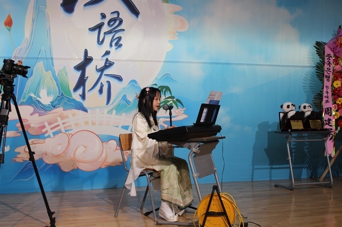 參賽選手在比賽中進(jìn)行中華才藝展示。