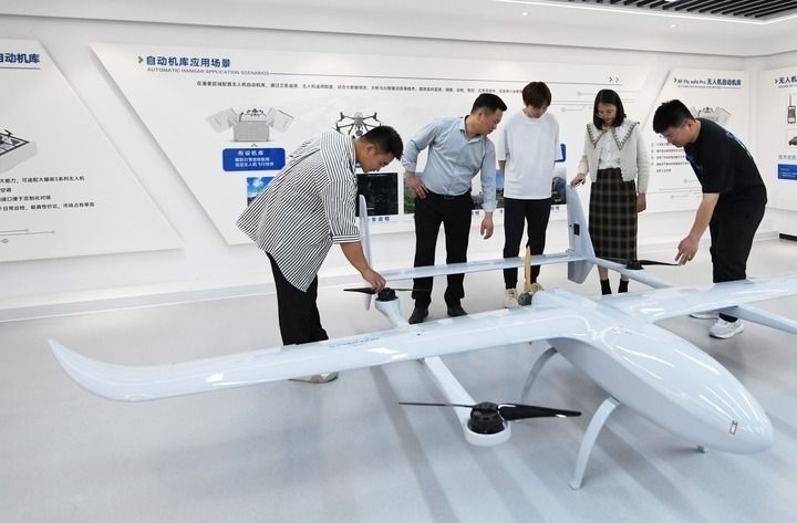 這是中科安飛（合肥）科技有限公司生產(chǎn)的無(wú)人機(jī)產(chǎn)品。（2024年5月16日攝）新華社發(fā)（郭如琦 攝）