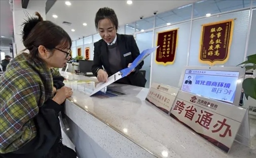 2024年3月25日，北京大興區(qū)，工作人員為群眾辦理跨省政務事宜。