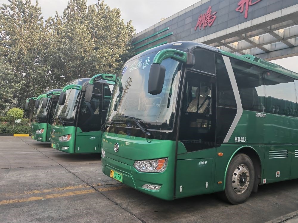 2024年9月4日拍攝的鵬飛集團的氫能大巴車。新華社記者 王勁玉 攝