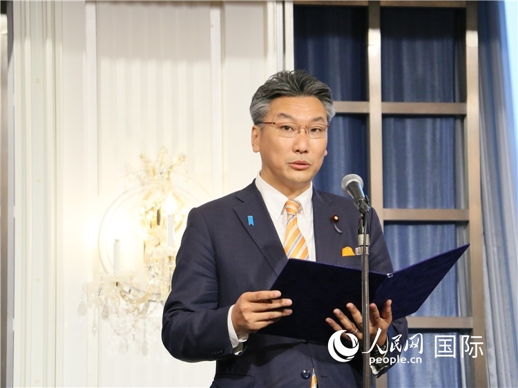 日本國貿(mào)促會長代理橋本岳致辭。人民網(wǎng) 許可攝