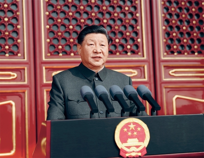 2019年10月1日，慶祝中華人民共和國成立70周年大會在北京天安門廣場隆重舉行。中共中央總書記、國家主席、中央軍委主席習(xí)近平發(fā)表重要講話。 新華社記者 鞠鵬/攝