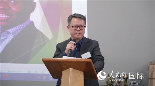 中國(guó)駐南非使館經(jīng)商處參贊邱忠義發(fā)言。 人民網(wǎng) 張茜攝