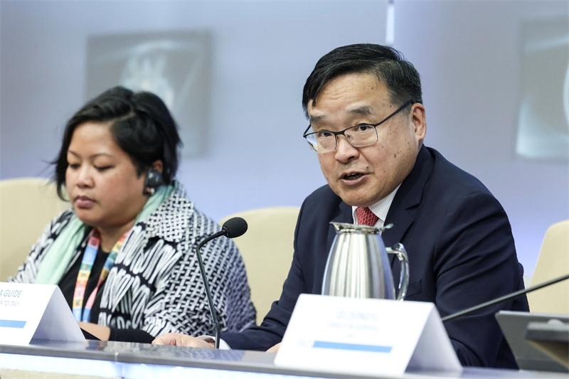 中國(guó)駐意大利大使賈桂德向與會(huì)者闡述全球發(fā)展倡議的深刻內(nèi)涵。主辦方供圖