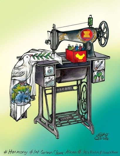 單幅卡通一等獎獲獎作品。（主辦方供圖）