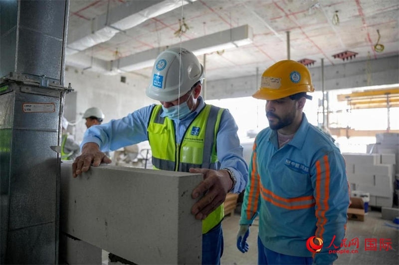 砌墻。人民網(wǎng)塔里克·易卜拉欣攝