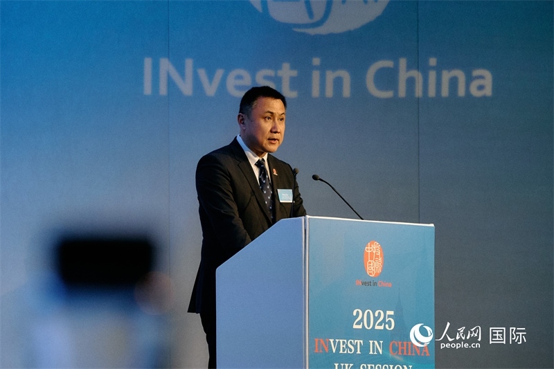 中國商務(wù)部外資司司長(zhǎng)朱冰發(fā)表致辭。楊浩鵬攝