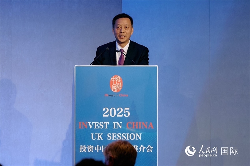 中國駐英國大使館經(jīng)濟(jì)商務(wù)公使余本林發(fā)表致辭。楊浩鵬攝