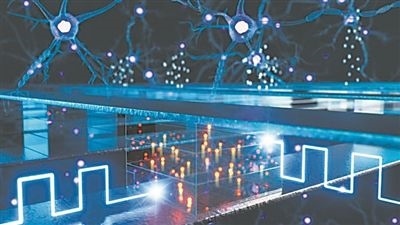 使用電化學(xué)隨機(jī)存取存儲設(shè)備進(jìn)行內(nèi)存計算（藝術(shù)圖）。圖片來源：韓國浦項科技大學(xué)