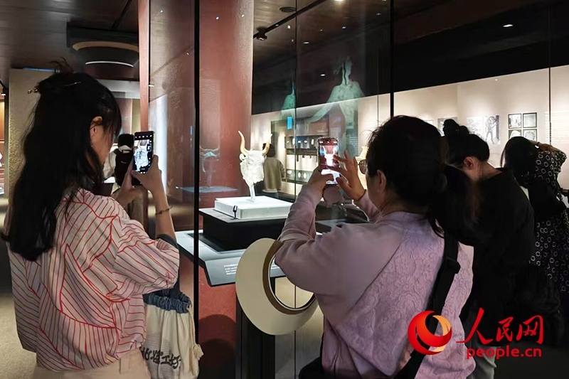 觀眾在故宮博物院參觀展覽。人民網(wǎng)記者 韋衍行攝