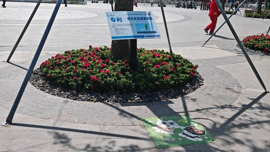 廣安“雨水收集調(diào)蓄樹池”，已在市內(nèi)公園落地運(yùn)用。受訪者供圖