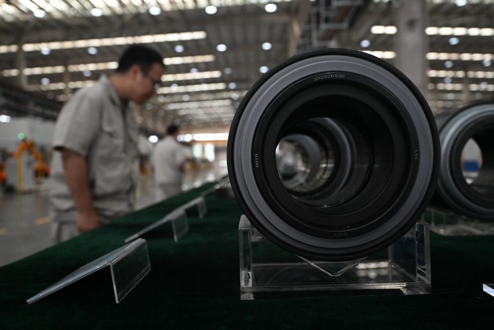 這是洛陽(yáng)軸承集團(tuán)股份有限公司生產(chǎn)的軸承產(chǎn)品。新華社記者 李嘉南 攝