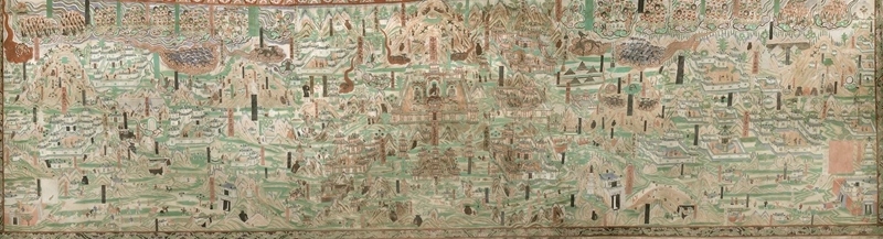 莫高窟第61窟內(nèi)的《五臺山圖》。