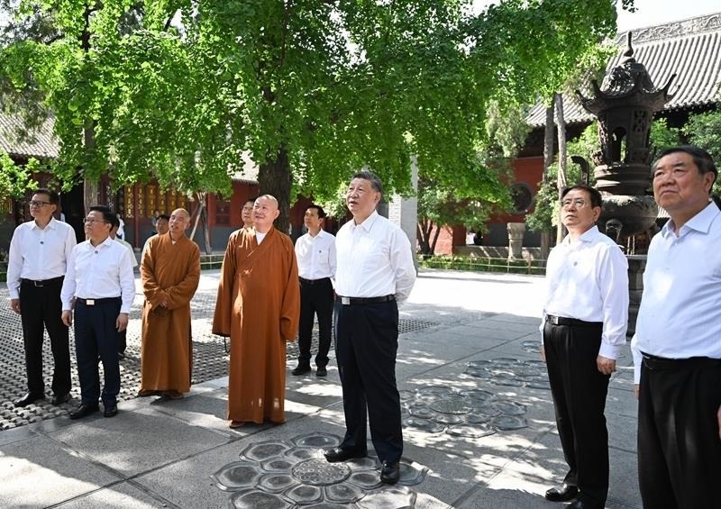 △2025年5月19日，習(xí)近平總書記在河南洛陽白馬寺考察。